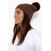 Tullah Chocolate Pom Pom Beanie