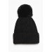 Ruby Black Pom Pom Beanie